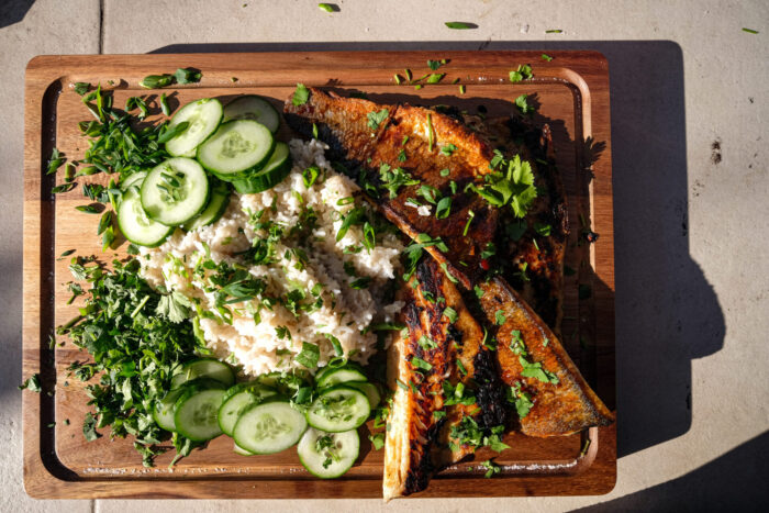 Sticky Aziatische zeebaarsfilet van de BBQ